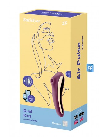 Double stimulateur Dual Kiss bordeaux - Satisfyer