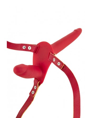 Double gode ceinture rouge - Fetish Tentation