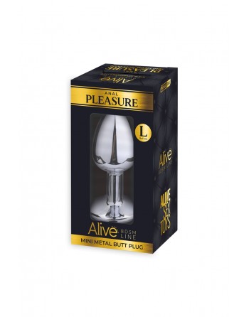 Plug métal bijou transparent L - Alive