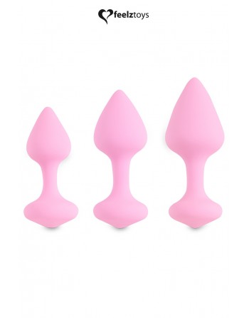 Coffret 3 Plugs Anaux - Bibi Pink