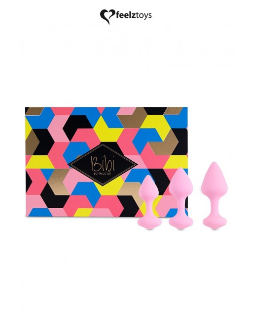 Coffret 3 Plugs Anaux - Bibi Pink