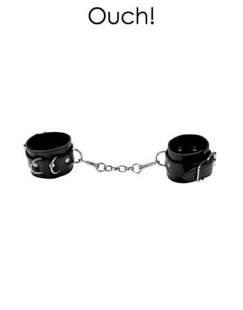 Menottes Polyvalentes en Cuir - Leather Cuffs - Noir - Ouch!