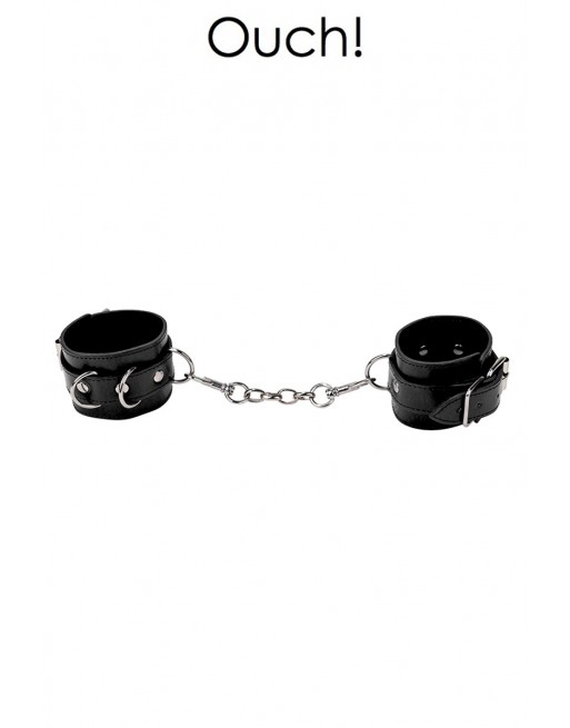 Menottes Polyvalentes en Cuir - Leather Cuffs - Noir - Ouch!