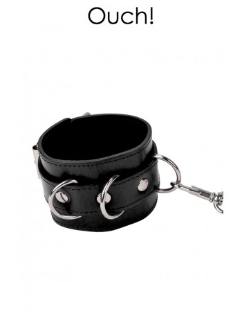 Menottes Polyvalentes en Cuir - Leather Cuffs - Noir - Ouch!