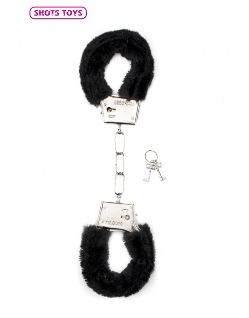 Menottes Furry Handcuffs - Noire - Shots Toys