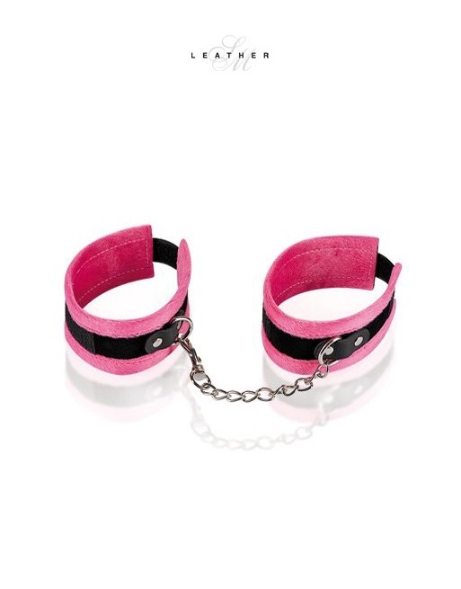 Menottes de Chevilles - Rose et Noir - Leather SM