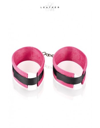 Menottes de Chevilles - Rose et Noir - Leather SM