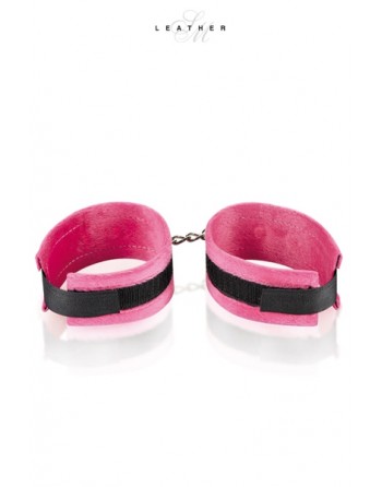 Menottes de Poignets - Rose et Noir - Leather SM