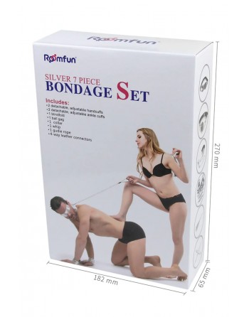 Coffret BDSM 7 Accessoires - Argent - Roomfun