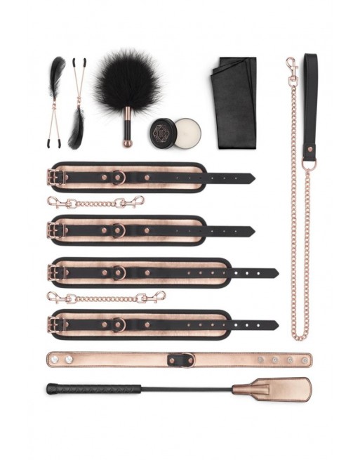 Coffret de 9 Accessoires BDSM - Rosy Gold