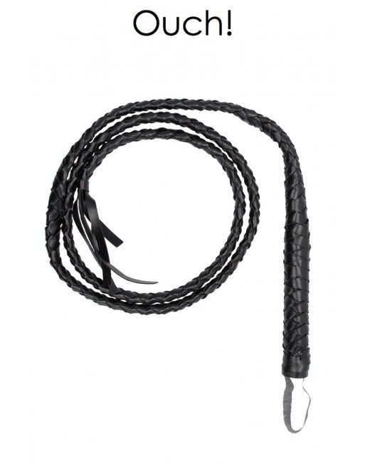 Fouet Twisted Whipe en Similicuir - Noir - Ouch ! Fouet Twisted Whipe en Similicuir - Noir - Ouch !