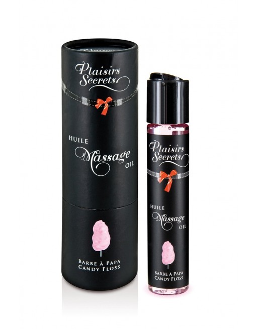 Huile de massage gourmande Barbe à papa 59 ml - Plaisirs Secrets