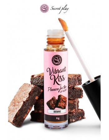 Gloss sexe vibrant Brownie 100% comestible - V. Kiss