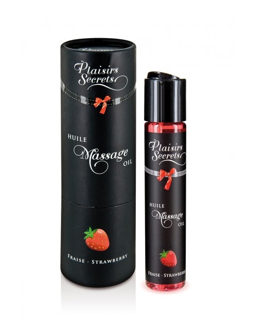 Huile de massage gourmande fraise 59 ml - Plaisirs Secrets