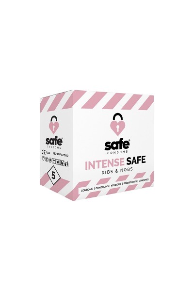 Boîte de 5 Préservatifs - Intense Safe® Ribs & Nobs