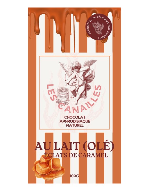 Chocolat au lait éclats de caramel - Tablette 100g - Les canailles