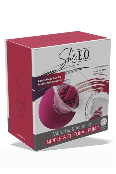 Pompe à clitoris et tétons rotative et vibrante - She.E.O.