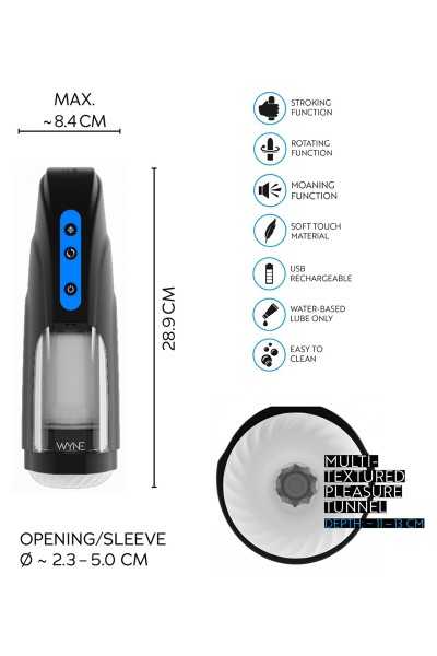 Masturbateur rotatif et va-et-vient avec gémissements WYNE n°09