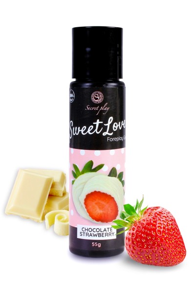 Lubrifiant comestible fraise  chocolat blanc - 60ml