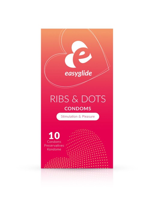 10 préservatifs Ribs and Dots - EasyGlide