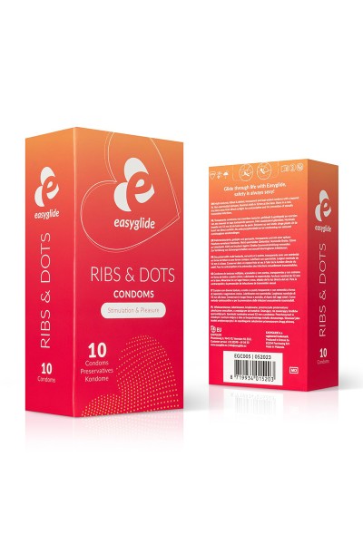 10 préservatifs Ribs and Dots - EasyGlide