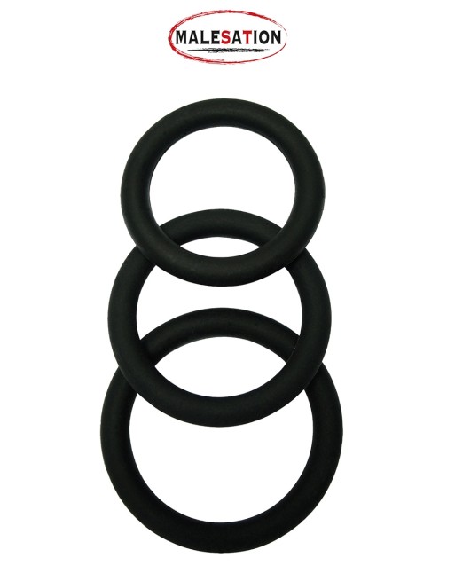 Set 3 CockRings silicone - Malesation