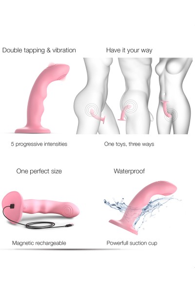 Vibro Tapping dildo wave rose