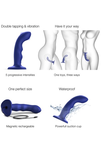 Vibro Tapping dildo wave bleu