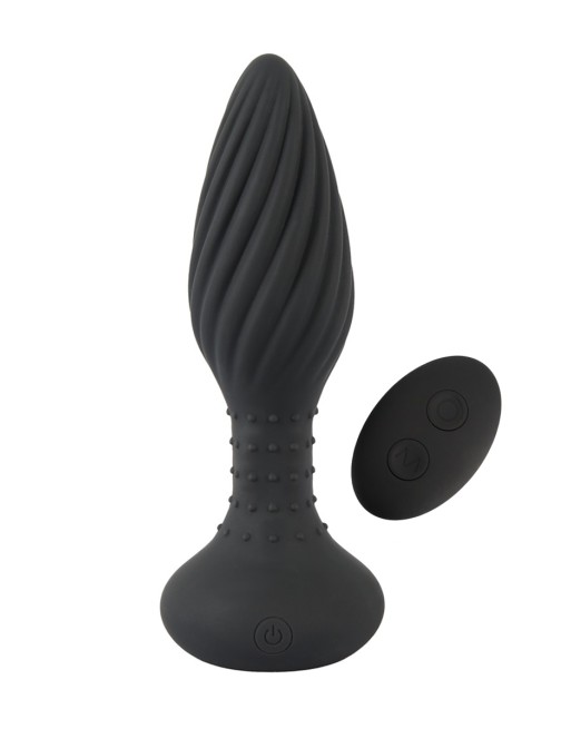 Plug anal vibrant et rotatif télécommandé - Anos