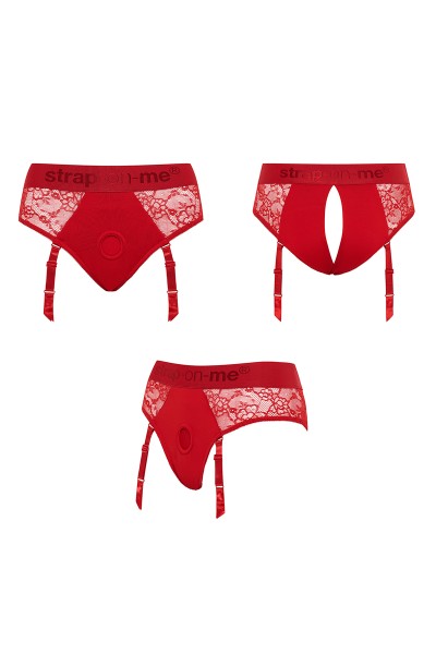 Harnais lingerie Diva rouge - Strap On Me