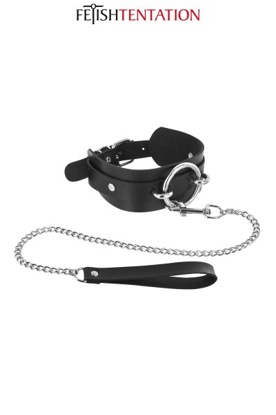 Collier avec anneau  laisse - Fetish Tentation