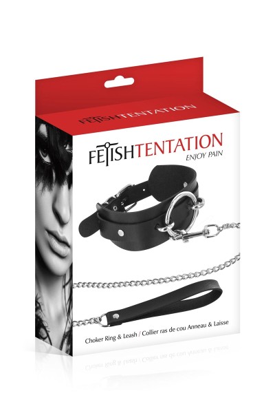 Collier avec anneau  laisse - Fetish Tentation