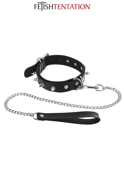 Collier à pointes  laisse - Fetish Tentation