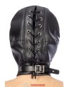 Cagoule simili cuir avec bandeau amovible - Fetish Tentation