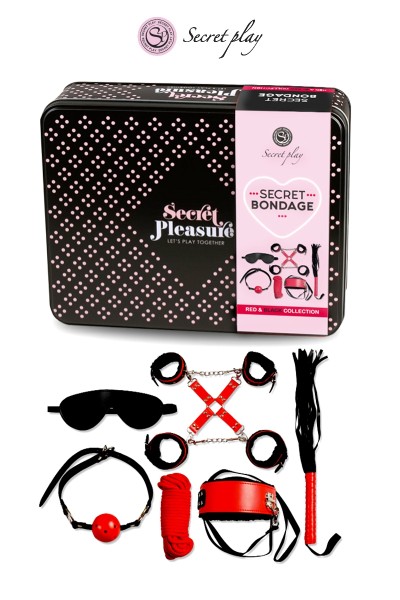 Kit BDSM 8 pièces - Rouge  Noir