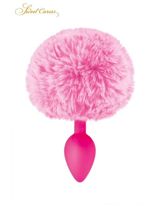 Plug queue de lapin - rose