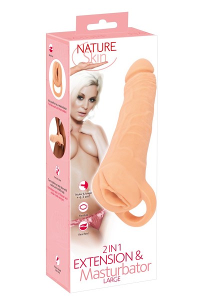 Extension de pénis  23,8 cm  Masturbateur - Nature Skin