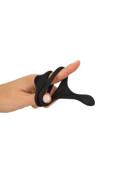 Cock  Ball Ring liquid silicone avec écarteur de périnée - Erecto