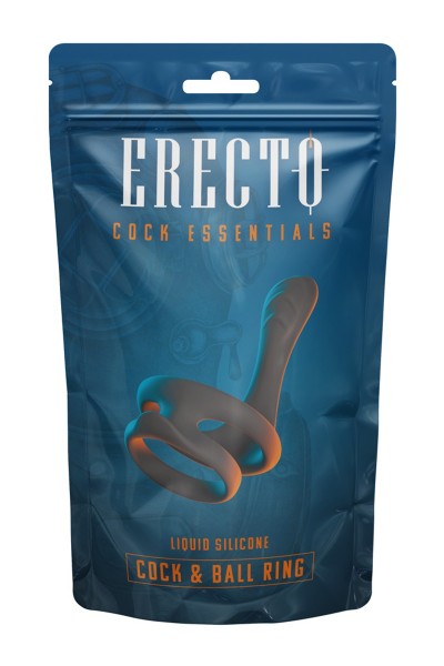 Cock  Ball Ring liquid silicone avec écarteur de périnée - Erecto