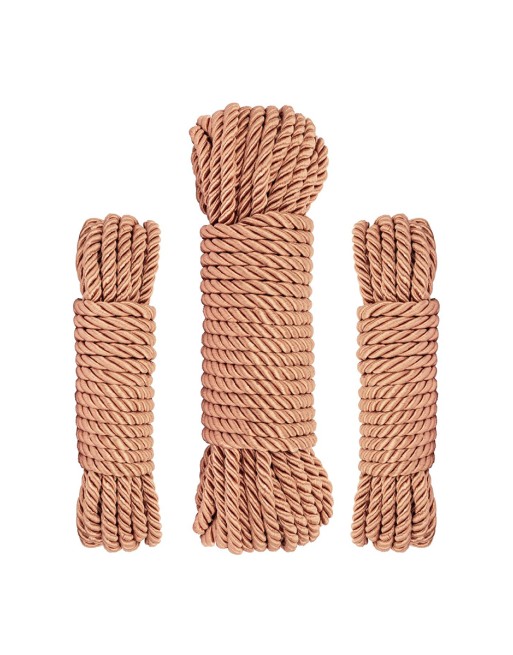 Coffret 3 cordes de bondage Premium - Rosy Gold