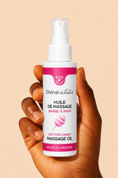 Huile de massage BIO barbe à papa - Divinextases